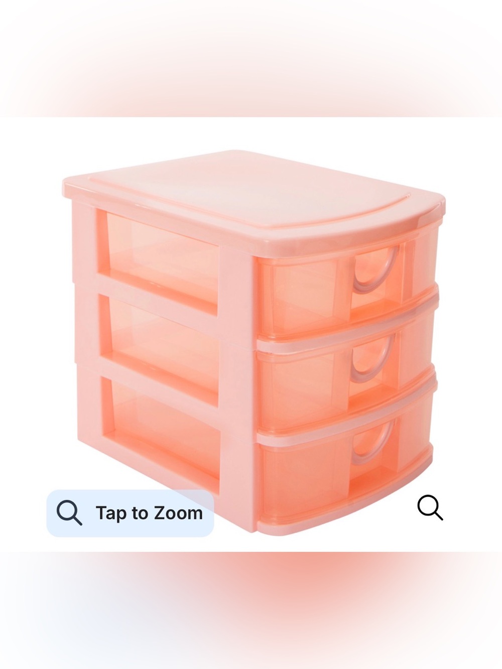 Pink Plastic 3-Drawer Mini Organizer